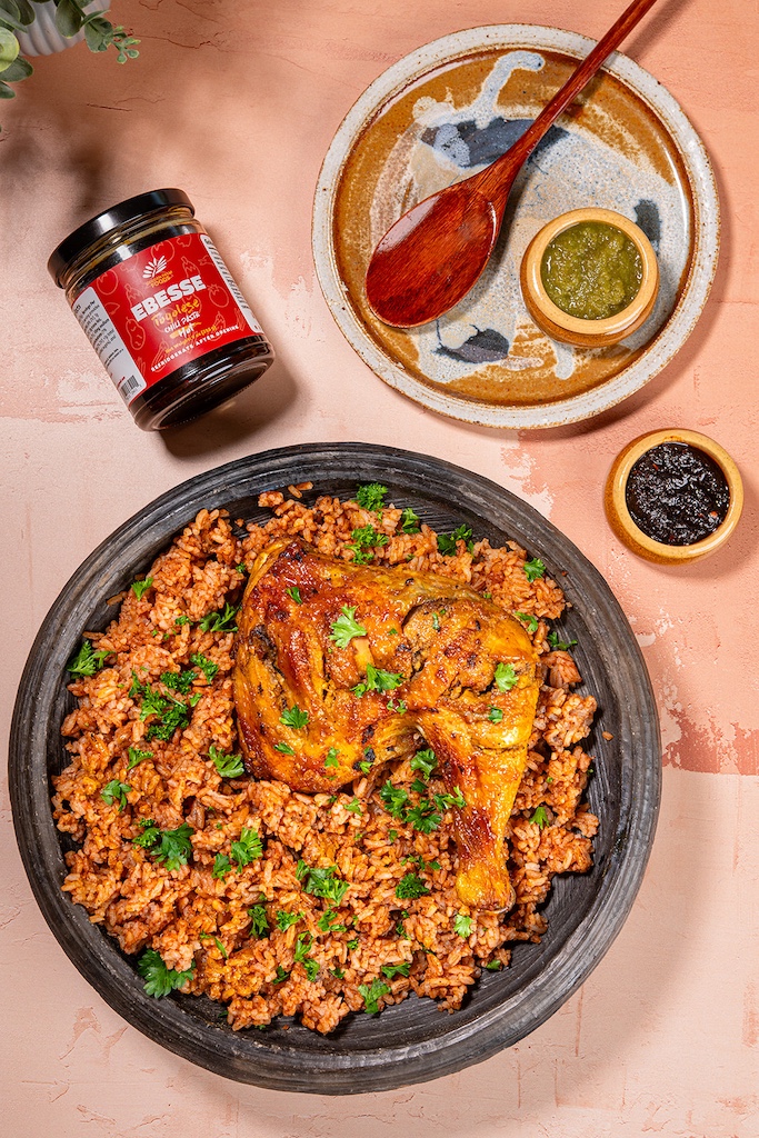 Jollof Rice & Grilled Quarter Chicken Leg